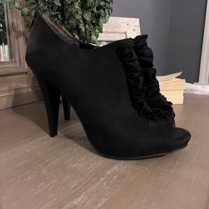 Fergalicious Black Peep Toe Heels